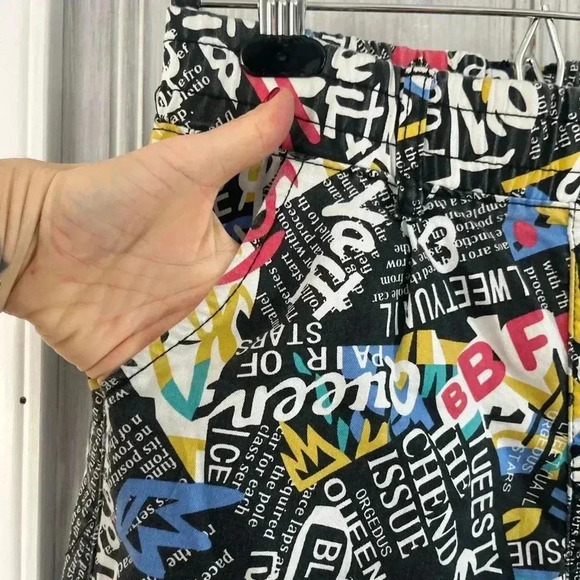 VIP graffiti graphic cargo joggers stretch pull up pant 7/28 streetwear bright - Picture 2 of 10